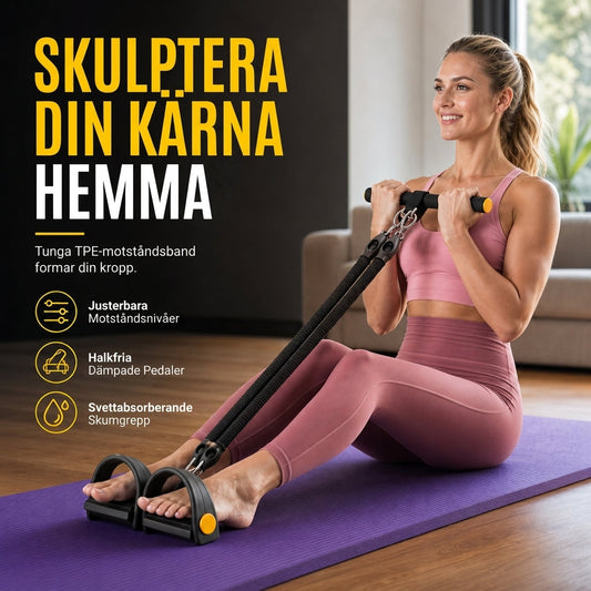 🦵 50% RABATT! 💆‍♀️ Multifunktionellt motståndsband med fotpedal och elastisk draglina, perfekt för mage- och helkroppsträning 💪✨