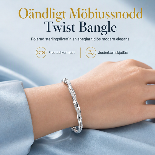 🌀 50% RABATT! ✨ Oändlig Mobius-armring, mjukt glidande justerlås, dubbel texturbeläggning, elektropäterad och bleknar inte