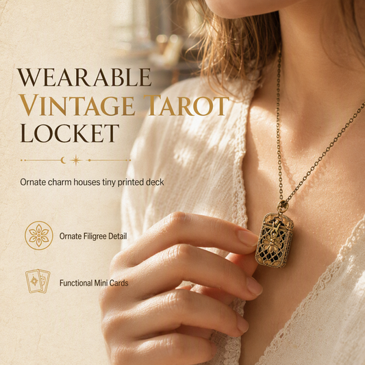 🔮 50% RABATT! ✨ Litet tarotkort med kedja, elegant dam Smycke med andlig charm 📿✨