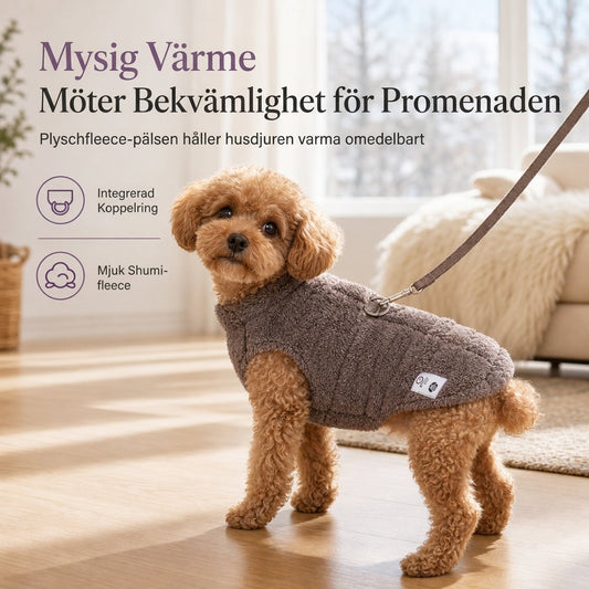 🐾 50 % RABATT! ✨ Mjukt och varmt västskydd för husdjur i fleece med D-ring för koppel ❄️