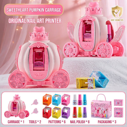 🎀 50% RABATT! ✨ Sminkset för Barn i Rosa Sminklåda – Tvättbar Leksakssmink & Nageldekorationsset för Små Prinsessor 👑