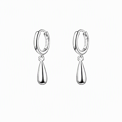 💧 50% RABATT ✨ Eleganta droppformade huggieörhängen, minimalistiskt smycke för kvinnor