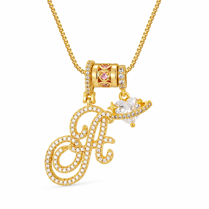 💛 50% RABATT ❤️ Lagerkedja med bokstav & hjärthänge, guld/silver, 26 bokstäver A-Z📿